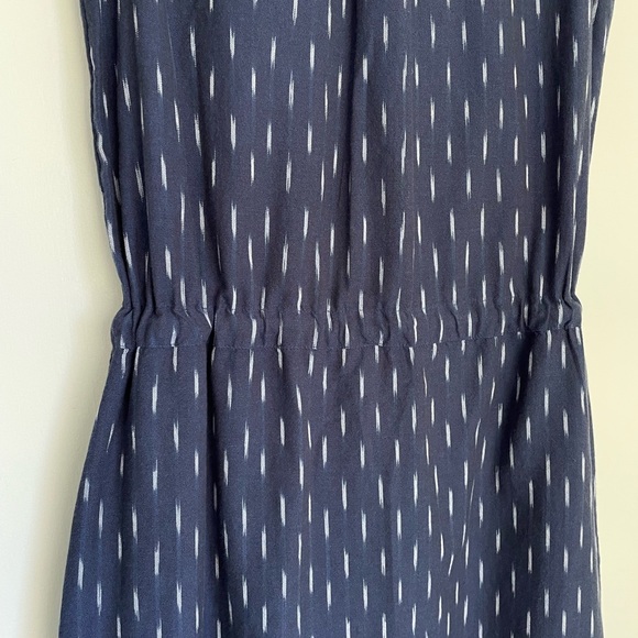 Faherty Saylor Midnight Ikat Button Up Sleeveless Drawstring Dress - XS - Picture 7 of 10